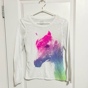 Girls white unicorn long sleeve shirt size 16